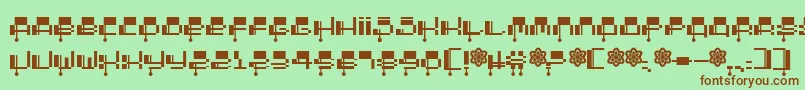 Oddessey2000-Schriftart – Braune Schriften auf grünem Hintergrund