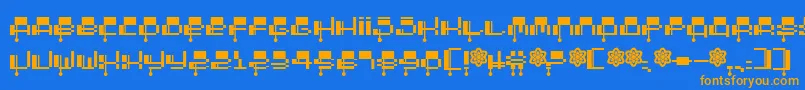 Oddessey2000 Font – Orange Fonts on Blue Background