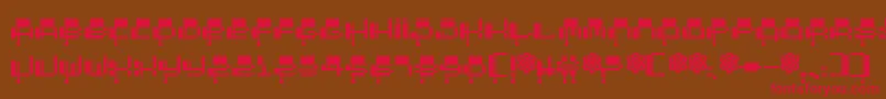 Oddessey2000-Schriftart – Rote Schriften auf braunem Hintergrund