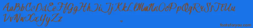 HessterMoffettTrial Font – Brown Fonts on Blue Background