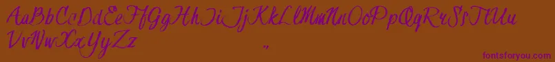 HessterMoffettTrial-Schriftart – Violette Schriften auf braunem Hintergrund