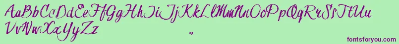 HessterMoffettTrial Font – Purple Fonts on Green Background