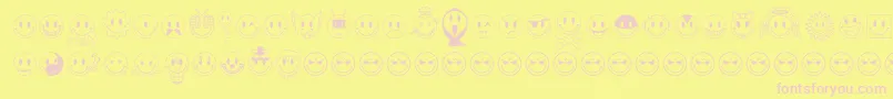 Jlssmilessampler Font – Pink Fonts on Yellow Background