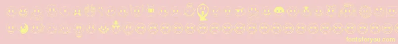 Jlssmilessampler Font – Yellow Fonts on Pink Background