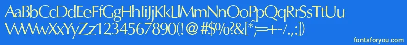 O801FlareRegular Font – Yellow Fonts on Blue Background