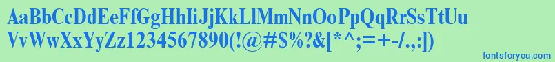 TimesNrCondensedBold Font – Blue Fonts on Green Background