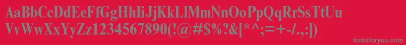 フォントTimesNrCondensedBold – 赤い背景に灰色の文字