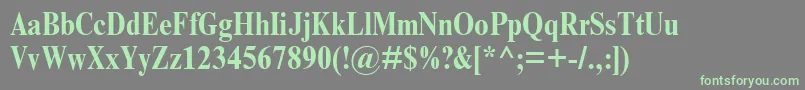 フォントTimesNrCondensedBold – 灰色の背景に緑のフォント