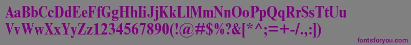 TimesNrCondensedBold Font – Purple Fonts on Gray Background