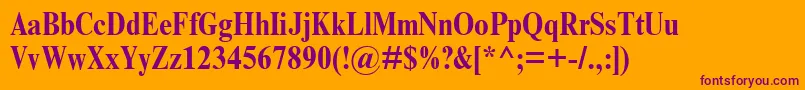 TimesNrCondensedBold Font – Purple Fonts on Orange Background
