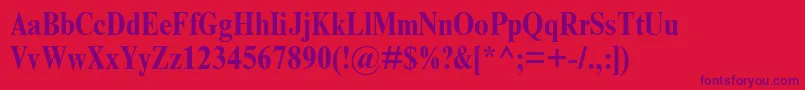 フォントTimesNrCondensedBold – 赤い背景に紫のフォント