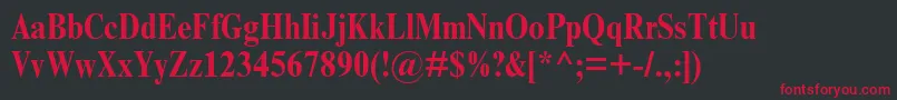 TimesNrCondensedBold Font – Red Fonts on Black Background