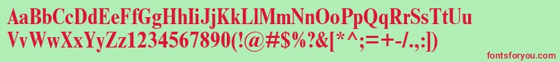 TimesNrCondensedBold Font – Red Fonts on Green Background