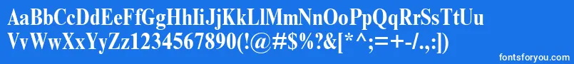 TimesNrCondensedBold Font – White Fonts on Blue Background