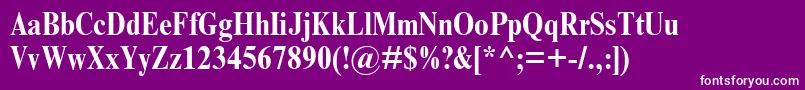TimesNrCondensedBold Font – White Fonts on Purple Background