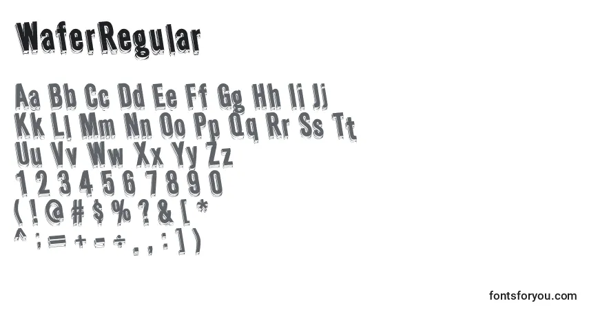 Czcionka WaferRegular – alfabet, cyfry, specjalne znaki