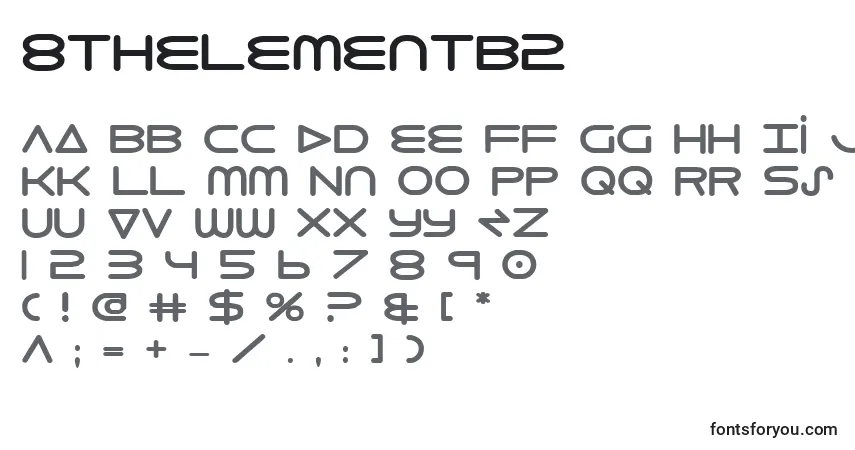 Schriftart 8thelementb2 – Alphabet, Zahlen, spezielle Symbole