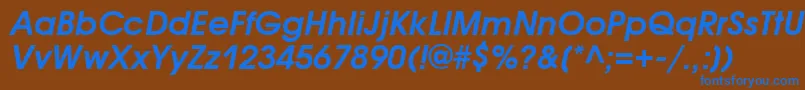 AvantgardegothicattBolditalic Font – Blue Fonts on Brown Background