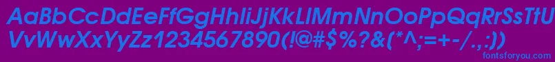 AvantgardegothicattBolditalic Font – Blue Fonts on Purple Background