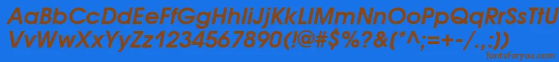 AvantgardegothicattBolditalic Font – Brown Fonts on Blue Background