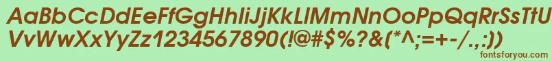 AvantgardegothicattBolditalic Font – Brown Fonts on Green Background