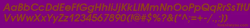 AvantgardegothicattBolditalic-fontti – ruskeat fontit violetilla taustalla