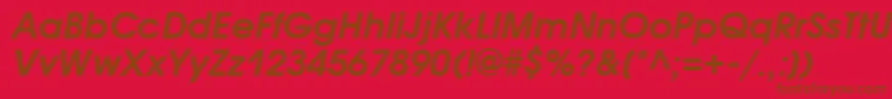 AvantgardegothicattBolditalic-Schriftart – Braune Schriften auf rotem Hintergrund