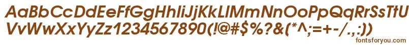 AvantgardegothicattBolditalic-fontti – ruskeat fontit valkoisella taustalla