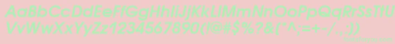 AvantgardegothicattBolditalic-fontti – vihreät fontit vaaleanpunaisella taustalla
