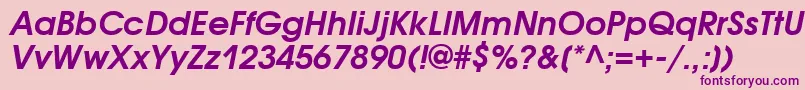 AvantgardegothicattBolditalic-fontti – violetit fontit vaaleanpunaisella taustalla