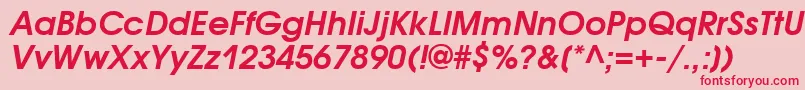 フォントAvantgardegothicattBolditalic – ピンクの背景に赤い文字