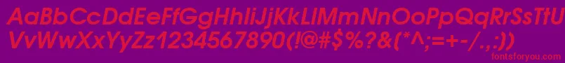 フォントAvantgardegothicattBolditalic – 紫の背景に赤い文字