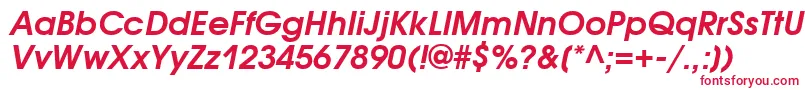 フォントAvantgardegothicattBolditalic – 白い背景に赤い文字