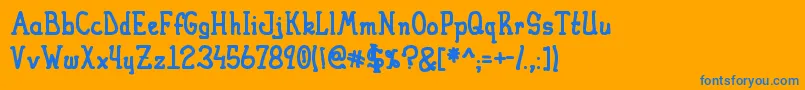 HeiranyBoldMarker Font – Blue Fonts on Orange Background