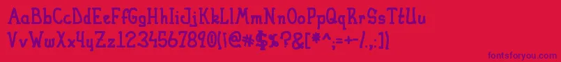 HeiranyBoldMarker Font – Purple Fonts on Red Background