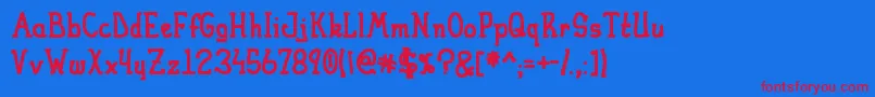 HeiranyBoldMarker Font – Red Fonts on Blue Background