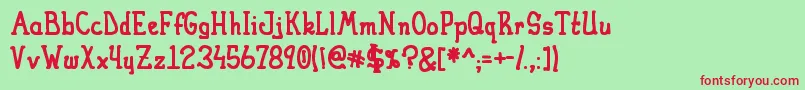 Шрифт HeiranyBoldMarker – красные шрифты на зелёном фоне