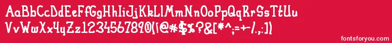 HeiranyBoldMarker Font – White Fonts on Red Background