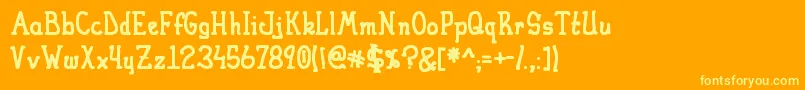 HeiranyBoldMarker-Schriftart – Gelbe Schriften auf orangefarbenem Hintergrund