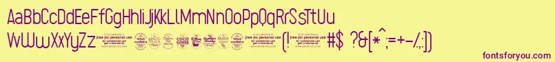 SugoExtralighttrial Font – Purple Fonts on Yellow Background
