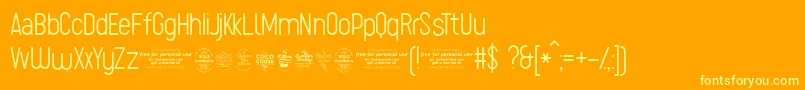 SugoExtralighttrial Font – Yellow Fonts on Orange Background