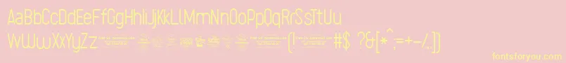 SugoExtralighttrial-Schriftart – Gelbe Schriften auf rosa Hintergrund