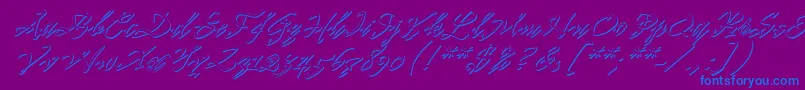 フォントPr8ShadowCat – 紫色の背景に青い文字