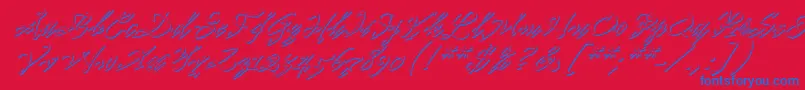 Pr8ShadowCat Font – Blue Fonts on Red Background