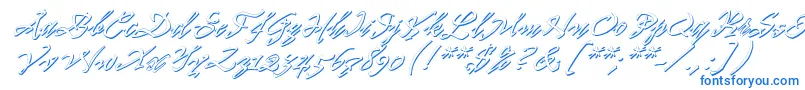 Pr8ShadowCat-Schriftart – Blaue Schriften auf weißem Hintergrund