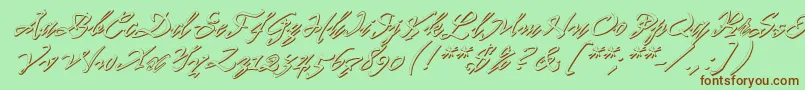 Pr8ShadowCat-Schriftart – Braune Schriften auf grünem Hintergrund