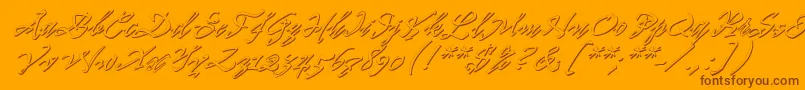 Pr8ShadowCat Font – Brown Fonts on Orange Background