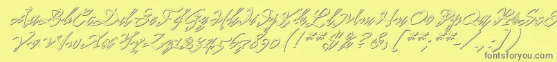 Pr8ShadowCat-Schriftart – Graue Schriften auf gelbem Hintergrund