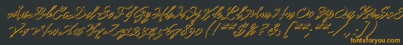 フォントPr8ShadowCat – 黒い背景にオレンジの文字
