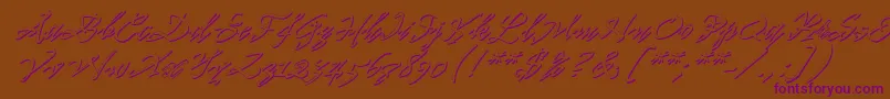 Pr8ShadowCat Font – Purple Fonts on Brown Background